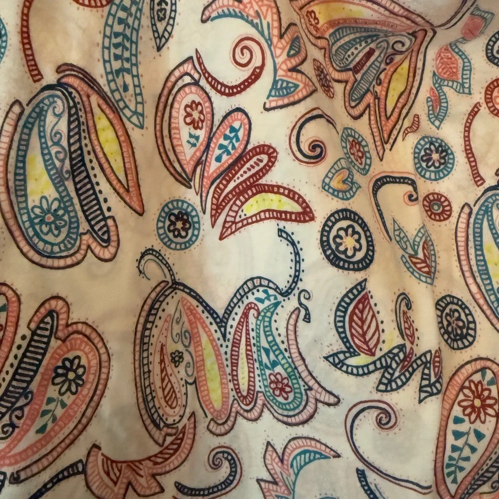 LOFT Multicolor Paisley Square Neck Top Plus Size 24/26 - Picture 3 of 4